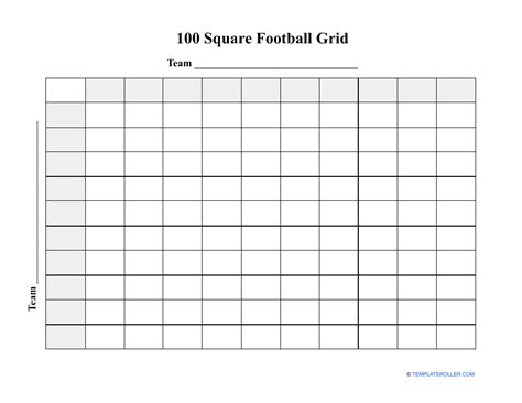 100 square football printable.